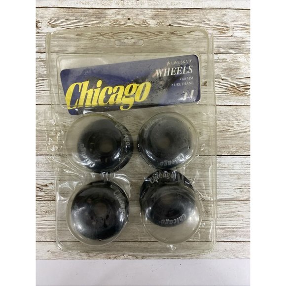 Chicago Roller Skate Blade Wheels 60 MM In-Line Skate 4 Pack NOS in Damaged Pkg - Picture 1 of 7